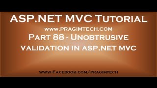 Part 88 Unobtrusive validation in asp net mvc [upl. by Amikahs892]