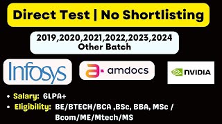 🔴Infosys Amdocs Nvidia Off Campus hiring  Exam Date 4 Feb  Jobs for 2024 2023 2022 2021 2020 2019 [upl. by Jamil]