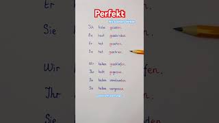 Perfekt mit haben starke Verben deutsch deutschlernen deutschkurs german learngerman shorts [upl. by Akeihsat]