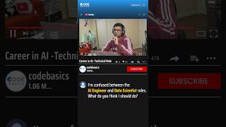 AI Engineer vs Data Scientist codebasics datascience aiengineering careerguidance shorts [upl. by Isahella]