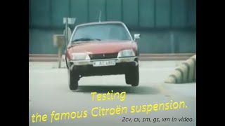 Citroën suspension in action old recordings from the 70s and 80s testtrack 2cv cx ds sm gs [upl. by Gerik790]