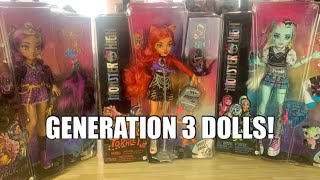 Monster High reboot dolls are GLORIOUS Generation 3 2022  review Toralei Clawdeen Frankie [upl. by Naitsirc]