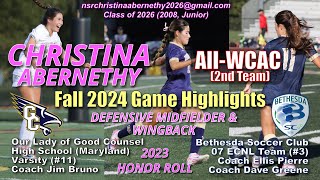 2024 Christina Abernethy Fall High School Soccer Highlights [upl. by Arimahs]