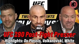 UFC 290 PostFight Press Conference Highlights Dana White Alexander Volkanovski Dricus Du Plessis [upl. by Asselam140]