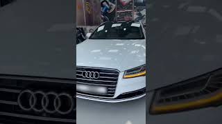 Audi A8 white 🤍 car luxurycar shortsviral uae youtubeshorts music [upl. by Okia]