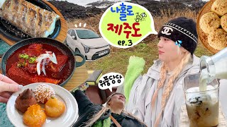 ㅌH양을 피하고 싶었어🥹🌧️ 나홀로 제주도 먹방여행 ep3 개성주악돌맹이라떼도라지식당갈치조림갈치구이그럼외도땅콩크림떡🧡겟레디윗미  오오티디 먹방브이로그 [upl. by Wait]