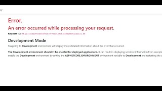 Error An error occurred while processing your request AspNet core IIS [upl. by Lewellen]