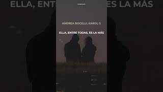 Andrea Bocelli Karol G  VIVO POR ELLA LetraLyrics [upl. by Aseretairam280]