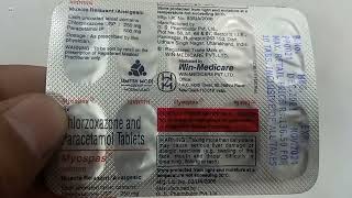 Myospas Tablets  Chlorzoxazone And Paracetamol Tablets  Myospas Tablets Uses Side effects Hindi [upl. by Gerianna]