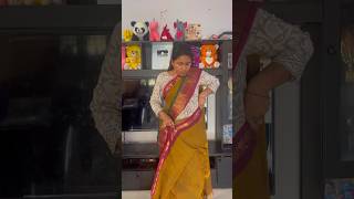 Last min Cotton saree pre pleating without ironing talesofsaranya shortsfeed [upl. by Lertsek]