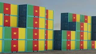 Cameron export import container stock footage [upl. by Beitris]