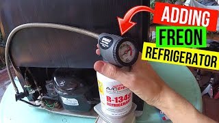 How To Correctly Add Freon to your Refrigerator R134a Jonny DIY [upl. by Airetal]