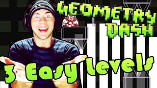 GEOMETRY DASH 3 Easy Levels HOT PURSUIT TRANSCEND GHOST HOUSE [upl. by Leighland581]