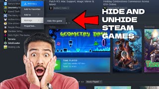 How to HIDE and UNHIDE Steam games [upl. by Nnahsal776]