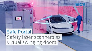 Safe Portal Safety laser scanners as virtual swinging doors [upl. by Enilrae]