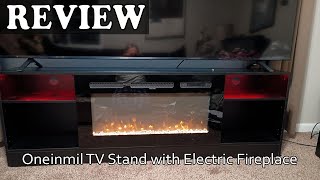 oneinmil Fireplace TV Stand with Electric Fireplace  Installation amp Review [upl. by Yazbak503]