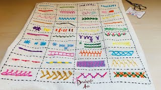 ¡Wow 💯🤩41 PUNTADAS DE BORDADO A MANO PARA TU MUESTRARIO FACIL Y RAPIDO  EMBROIDERY STITCHES [upl. by Ylac]