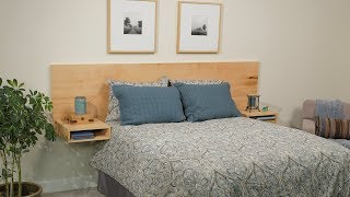 Build a Modern Floating Headboard From One Sheet of Plywood [upl. by Aurel]