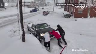 Parts of Ontario New York and Pennsylvania buried in Early December snow [upl. by Higginbotham]