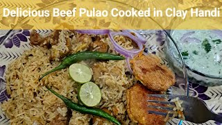 Delicious Beef Pulao Cooking in Clay Handi Easy Recepie ‐ Podena Chatni Recepie Shami Kabab Recepie [upl. by Steel]