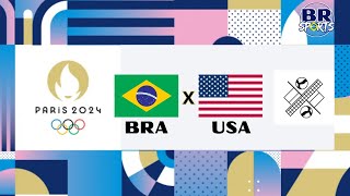 BRASIL X EUA AO VIVO COM IMAGENS  OLIMPÍADAS PARIS 2024  VÔLEI FEMININO SEMIFINAL [upl. by Anoy]