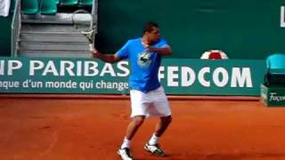 Tsonga Slow Motion Attacking Forehand 210fps [upl. by Adnohrahs639]