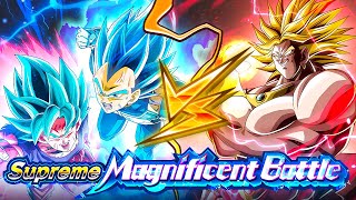 INT LR LSSJ BROLY VS SSBKK GOKU amp SSBE VEGETA SUPREME MAGNIFICENT BATTLE DBZ Dokkan Battle [upl. by Eliseo10]