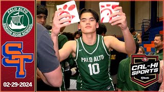 OFFICIAL HIGHLIGHTS  ChickFilA Sportsmanship Game  Palo Alto at Santa Teresa Boys Basketball [upl. by Wheelwright]