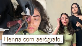 Aplicando henna nas sobrancelhas com aerógrafo airbrush brows henna gringa [upl. by Kimball]