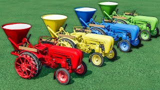 Mini Tractors With Colors  LIME WORK to ABANDONED FIELD w Mercedes TRUCK  Farming Simulator 22 [upl. by Tena]