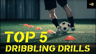 Top 5 Soccer Dribbling Drills How to improve your dribbling [upl. by Minsk237]