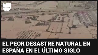 Imágenes aéreas de las catastróficas inundaciones que dejan las tormentas que azotaron a España [upl. by Suruat]