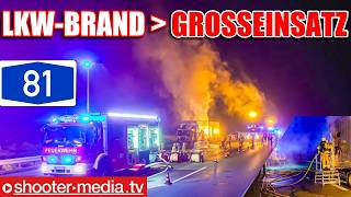 🔥 A81 LKWBRAND ENTWICKELT SICH ZUM GROSSEINSATZ 🔥  🚒 Rettungsgasse zugefahren 🚒 [upl. by Nefen]