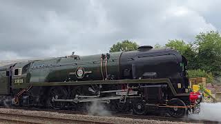 35028 Clan Line departing in Honiton The Atlantic Coast Express in 4K8K [upl. by Eiser]