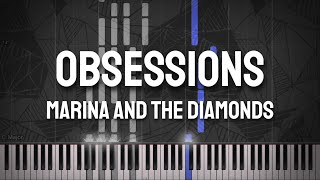 Obsessions  Marina and the Diamonds Piano Solo Tutorial [upl. by Kauffman306]