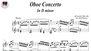 Oboe Concerto In D minor Presto  Alessandro Marcello Piano Sheet Music Piano Tutorial [upl. by Ardnaeel]