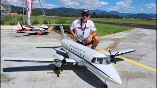 Maiden flight Emb 120 Brasília aeromodelo estreia no 37ºfesbraer [upl. by Rumilly]