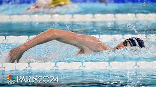 Lukas Maertens NEARLY breaks 15yearold WR in mens 400m freestyle  Paris Olympics  NBC Sports [upl. by Ebsen]