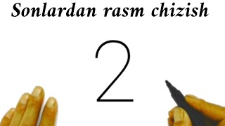 2Raqamidan qush rasmini chizish How to draw drawings from numbers 2 [upl. by Edme]