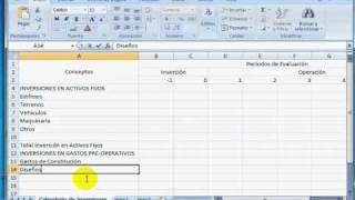 Formulación y Evaluación de ProyectosCalendario de Inversiones con EXCEL [upl. by Retloc]