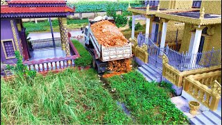 Start New ProjectDump Truck Fillingland Flooded Area In PagodaSkill Bulldozer D20P Pushing Soil [upl. by Pasahow]