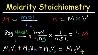 Molarity Dilution Problems Solution Stoichiometry Grams Moles Liters Volume Calculations Chemistry [upl. by Angy]