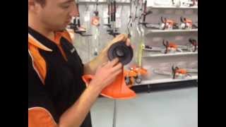 How to refill a STIHL FS38 Auto Cut 112 [upl. by Ahsinut]