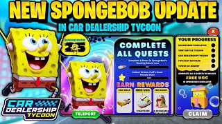 NEW SPONGEBOB UPDATE In Car Dealership Tycoon  Roblox Car Dealership Tycoon SPONGEBOB EVENT Update [upl. by Sutton83]