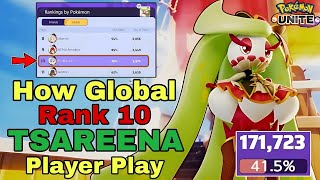 170K Damage  How Global Rank 10 TSAREENA Player Play Triple Axel TSAREENA  Pokemon Unite [upl. by Hertz]