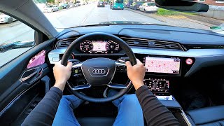 2021 Audi etron 55 SLine Sportback  pov test drive [upl. by Primalia259]