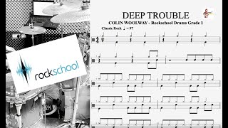 DEEP TROUBLE  Rockschool Grade 1 Drums [upl. by Einnalem]