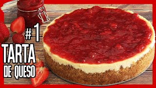 🍰 TARTA DE QUESO al Horno Casera ► Receta de CHEESECAKE de Fresas [upl. by Cherlyn]