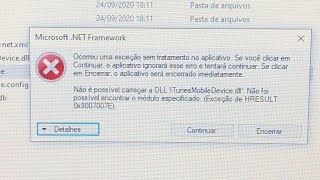 DLL iTunes Mobile Device dll não foi possível encontrar o módulo especificado [upl. by Toblat]