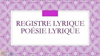 Le lyrisme [upl. by Ehud362]